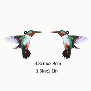 Hummingbird  - Cute Animal Theme Acrylic Pendant   2.4" x .7"  8pcs
